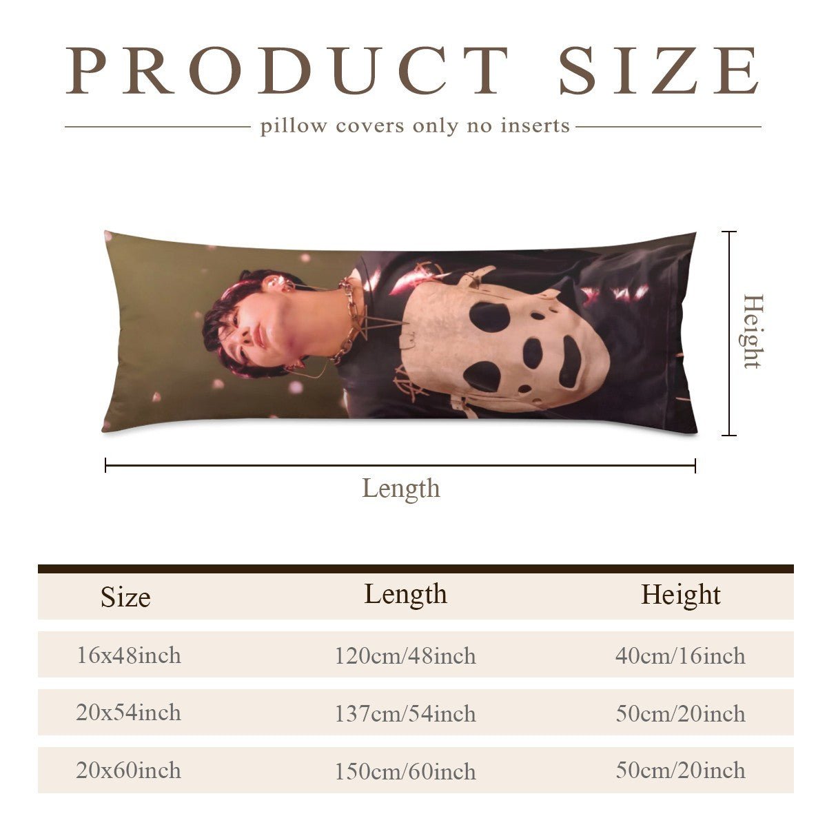 BTS JK Arirang Concert Full Body Pillow Case - Double Sided with two different photos full body pillowcases - 3 sizes! Great Kpop gift idea! - Beyond The Shoppe