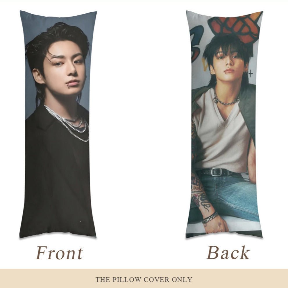 BTS JK body pillow case - 2 incredible photos of Jungkook - 3 sizes - JK full size pillowcase - BTS Jeon Jungkook - Beyond The Shoppe