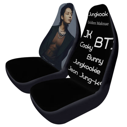 BTS JK Car Seat Microfiber Covers - Set of 2 - BTS car seat covers - bangtan army car accessories - ARMY gift - Beyond The Shoppe