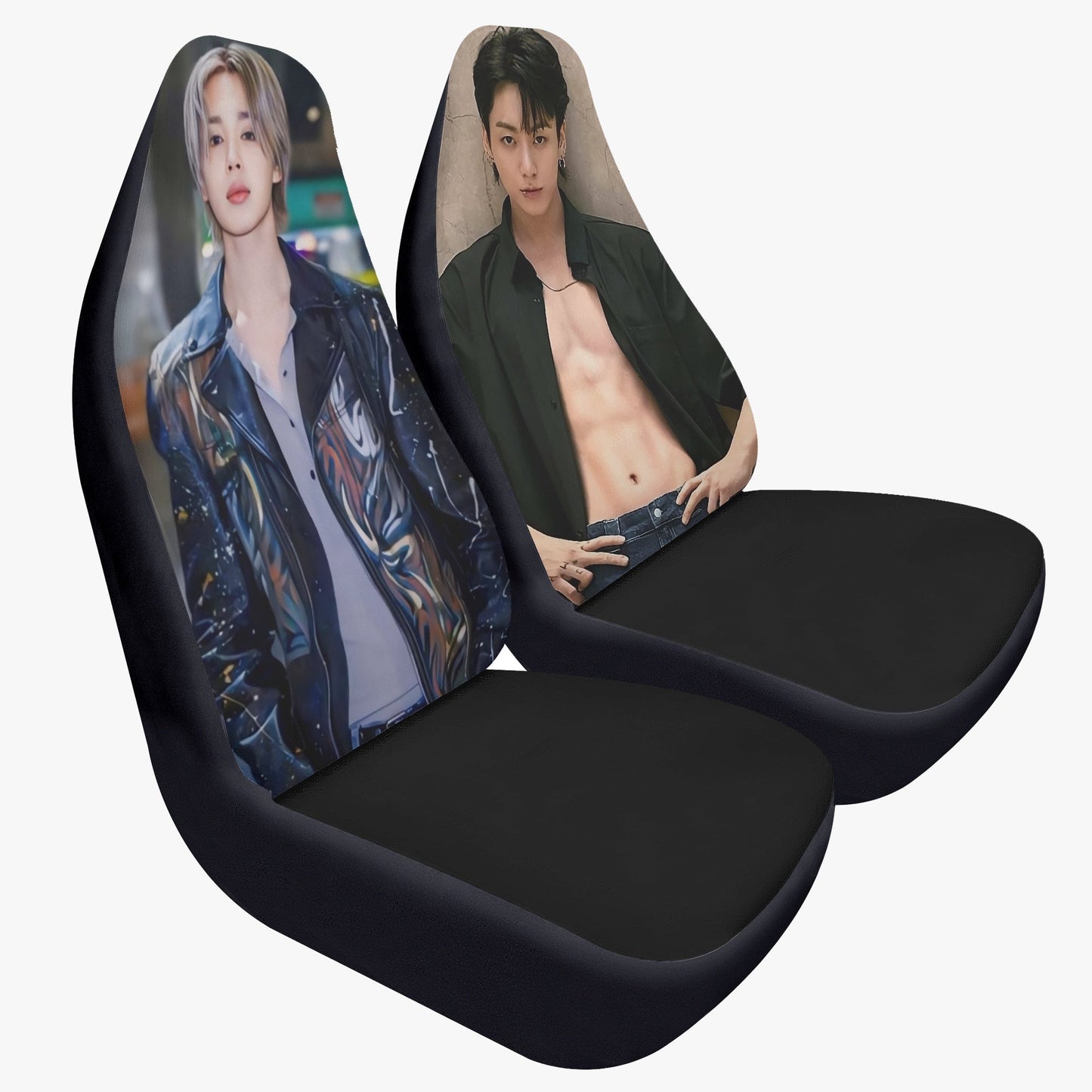 BTS JK & Jimin Car Seat Microfiber Covers - Set of 2 - BTS car seat covers - bangtan army car accessories - army gift - Beyond The Shoppe
