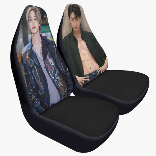 BTS JK & Jimin Car Seat Microfiber Covers - Set of 2 - BTS car seat covers - bangtan army car accessories - army gift - Beyond The Shoppe
