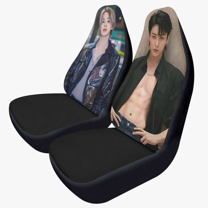 BTS JK & Jimin Car Seat Microfiber Covers - Set of 2 - BTS car seat covers - bangtan army car accessories - army gift - Beyond The Shoppe