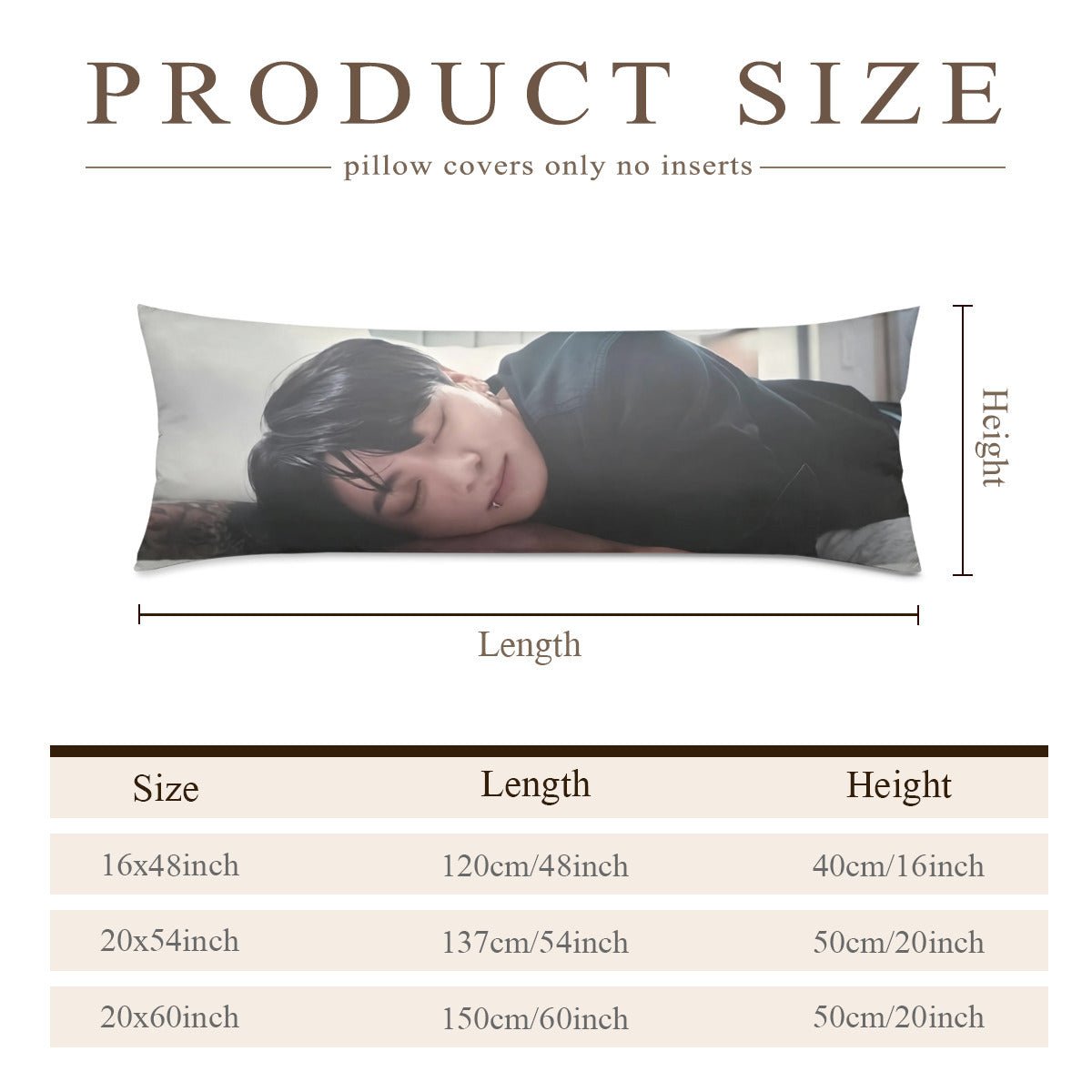 BTS JK Sleeping body pillow case - 3 sizes - Jungkook full size pillow case - BTS jk pillow case - Beyond The Shoppe