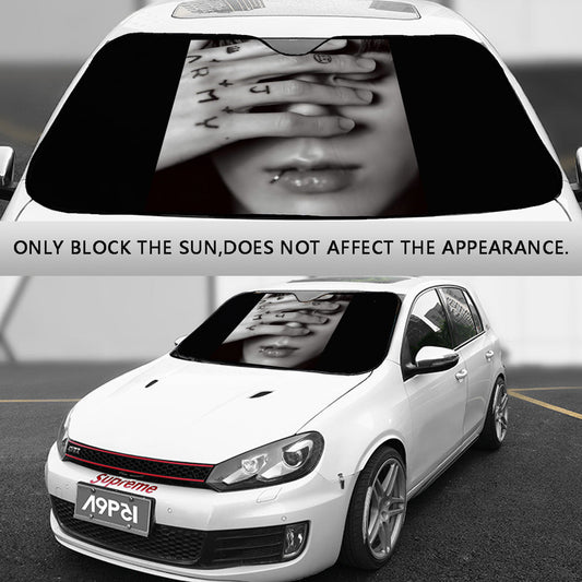 BTS JK Tattood hand / face Car shade - 2 options! Jungkook Windshield cover 3 sizes! BT21 Car Sun Shade - Gift Bangtan Fan, Army, Sunshade - Beyond The Shoppe