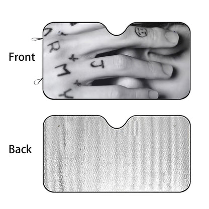 BTS JK Tattood hand / face Car shade - 2 options! Jungkook Windshield cover 3 sizes! BT21 Car Sun Shade - Gift Bangtan Fan, Army, Sunshade - Beyond The Shoppe