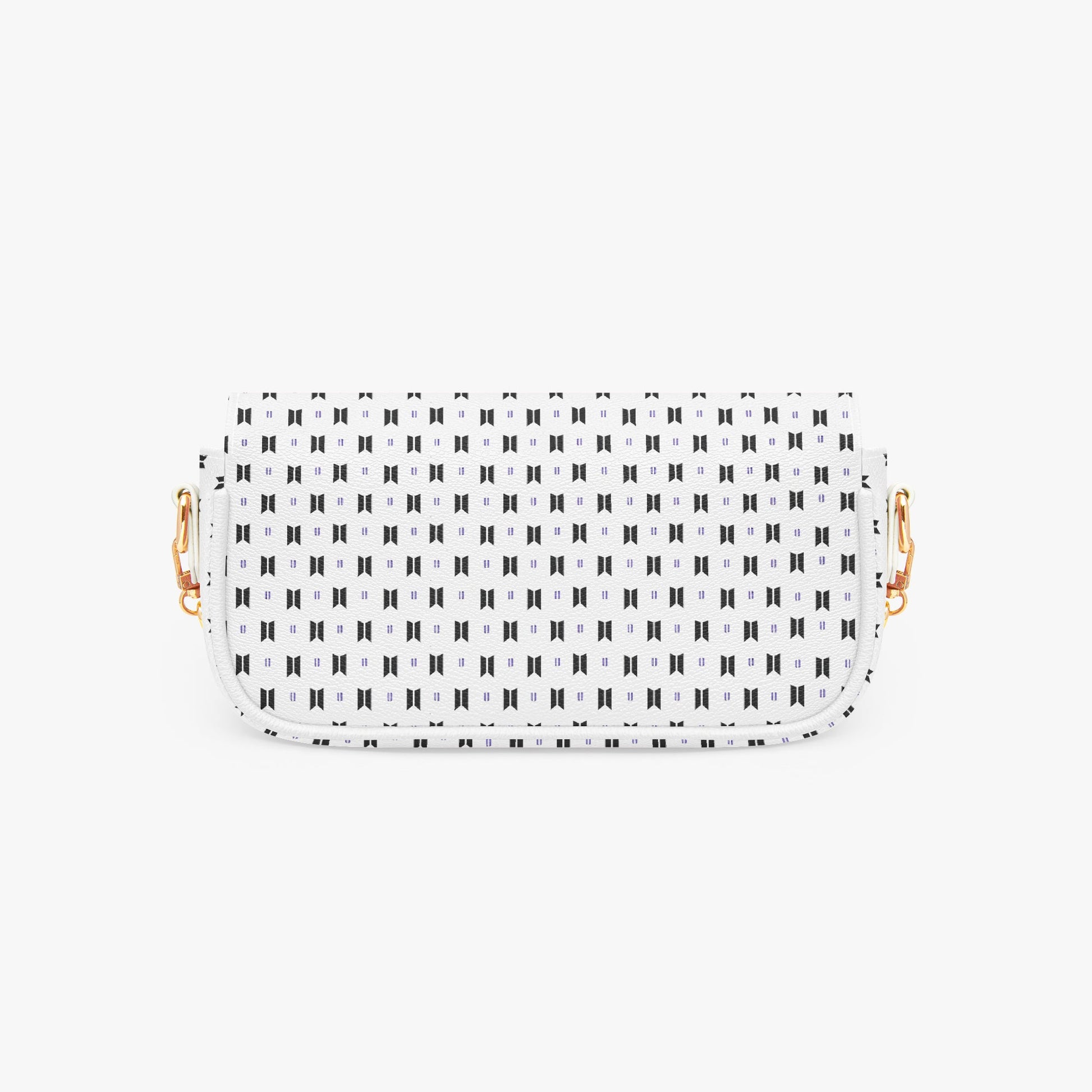 BTS Leather Purse - With Black Logos on White Leather - Women’s Underarm Bag - Beyond The Shoppe