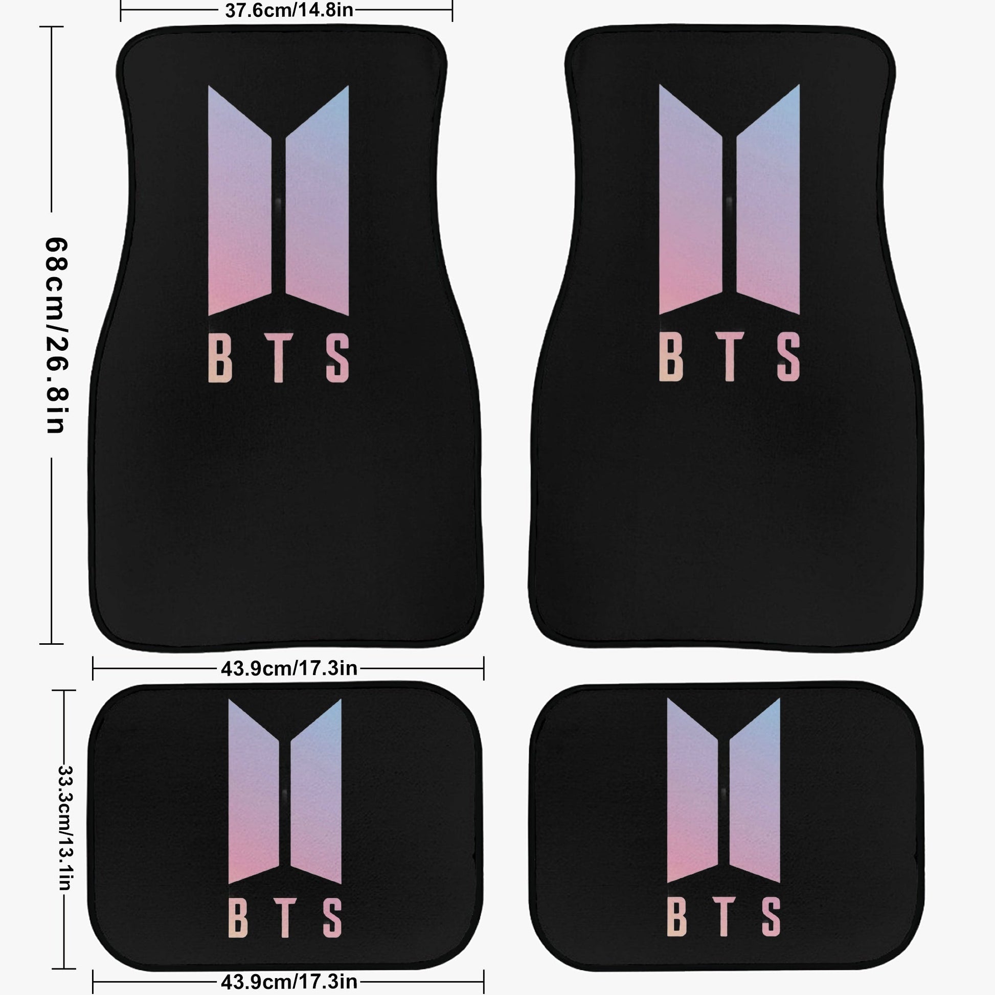 BTS Logo Car Mats - Set of 4 - BTS Car Accessories - Bangtan Car mats - Kpop car mats - BTS Car Mats (Set of 4) - Beyond The Shoppe