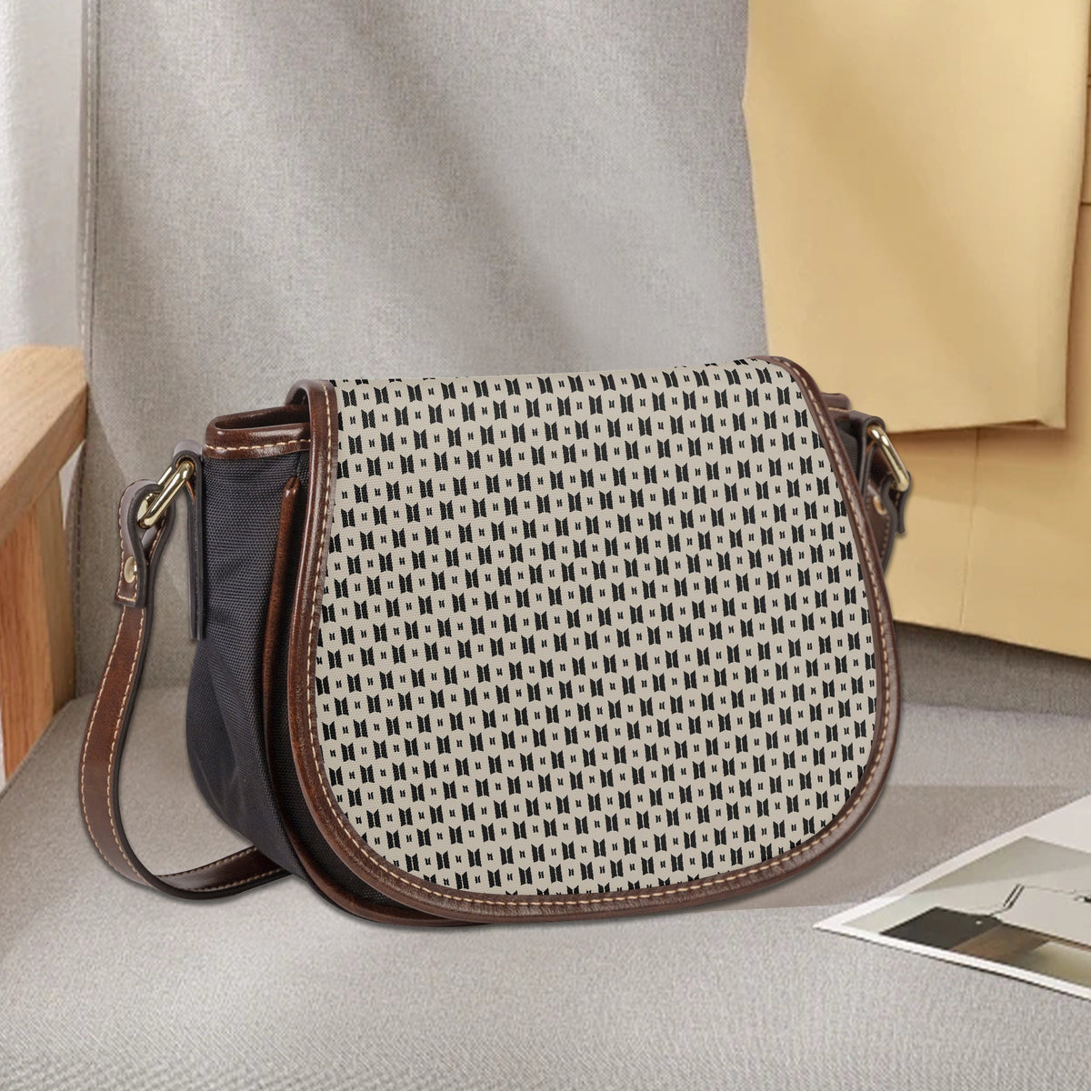 BTS Logo Flap Saddle Bag – Perfect Everyday Crossbody Purse - Chic & Cute Bag - Beyond The Shoppe