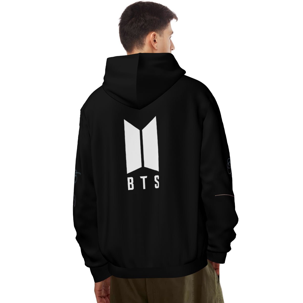 BTS Love Yourself Black Light weight Hoodie with pockets – Fanmade K - pop Apparel - Beyond The Shoppe
