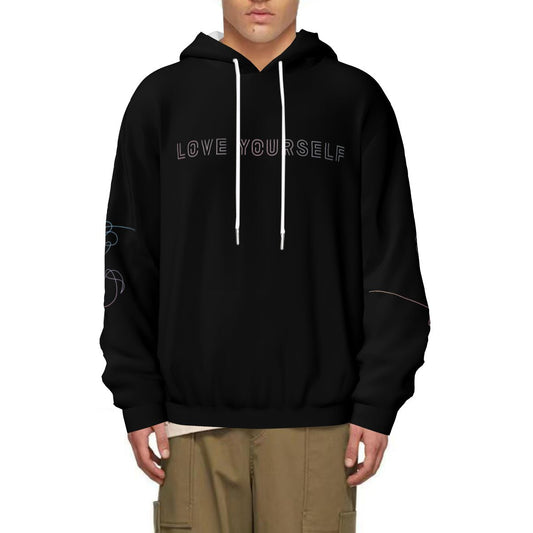 BTS Love Yourself Black Light weight Hoodie with pockets – Fanmade K - pop Apparel - Beyond The Shoppe