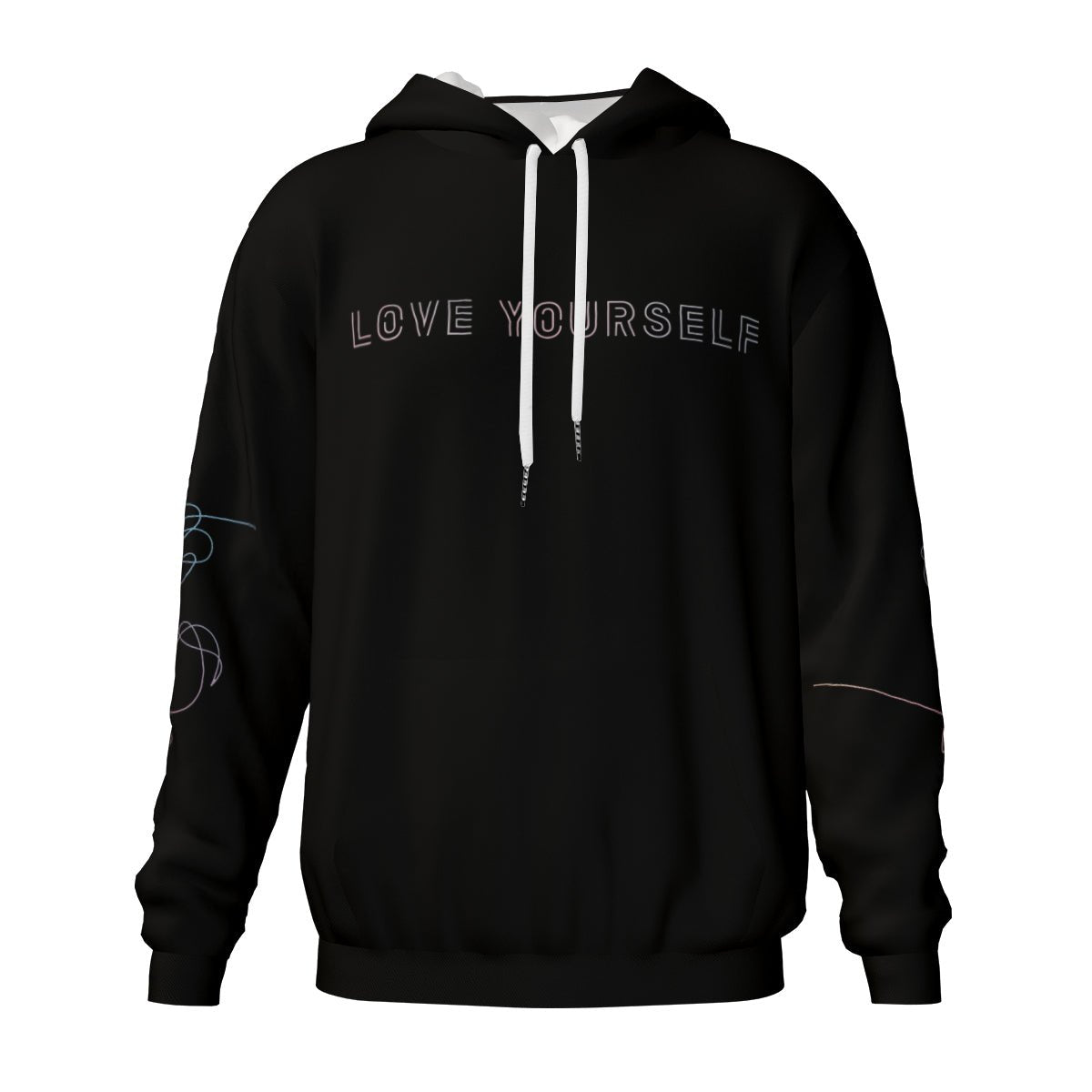 BTS Love Yourself Black Light weight Hoodie with pockets – Fanmade K - pop Apparel - Beyond The Shoppe