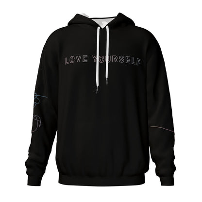 BTS Love Yourself Black Light weight Hoodie with pockets – Fanmade K - pop Apparel - Beyond The Shoppe