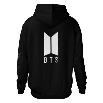 BTS Love Yourself Black Light weight Hoodie with pockets – Fanmade K - pop Apparel - Beyond The Shoppe