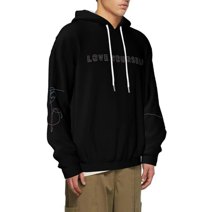 BTS Love Yourself Black Light weight Hoodie with pockets – Fanmade K - pop Apparel - Beyond The Shoppe