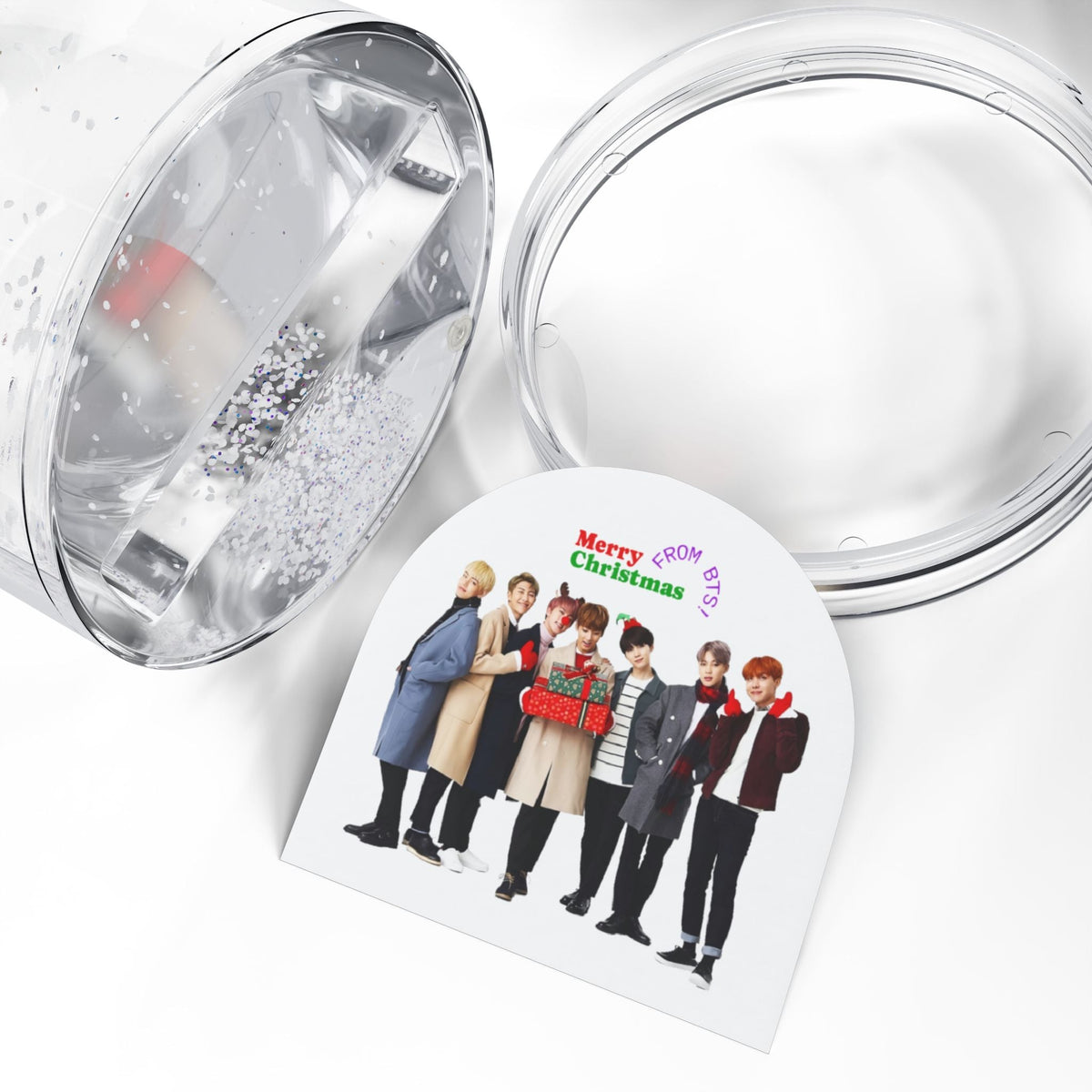 BTS Merry Christmas Snow Globe - Holiday KPop Collectible Gift Decor - Beyond The Shoppe
