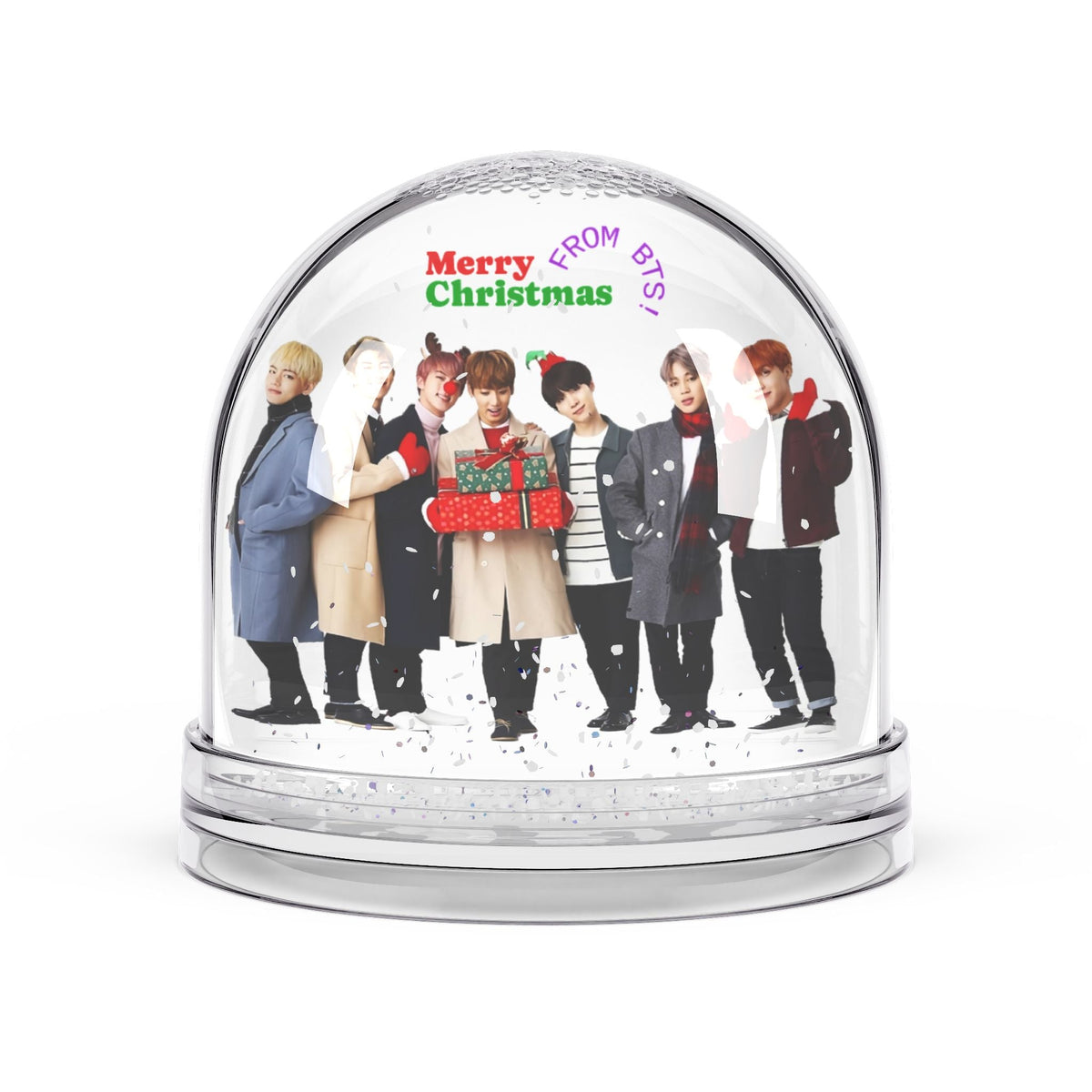 BTS Merry Christmas Snow Globe - Holiday KPop Collectible Gift Decor - Beyond The Shoppe