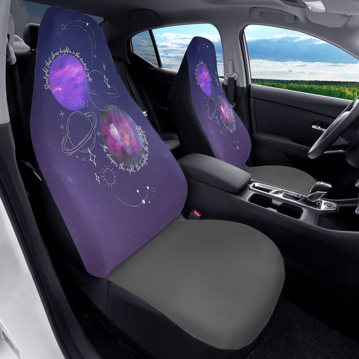 BTS Mikrokosmos Car Seat Covers - Set of 2 - BTS Starlight that shines brighter - bangtan army car accessories - bts car - bts fan - Beyond The Shoppe