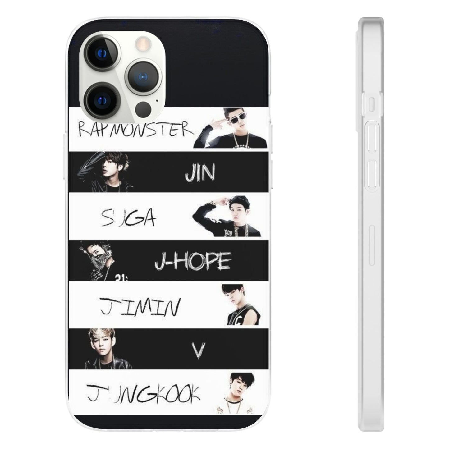 BTS Old School OT7 Cell Phone Case - iPhone, Samsung and Custom Covers - K - Pop Phone Covers, Gifts for Fans, Stylish Cell Phone Accessories - Beyond The Shoppe