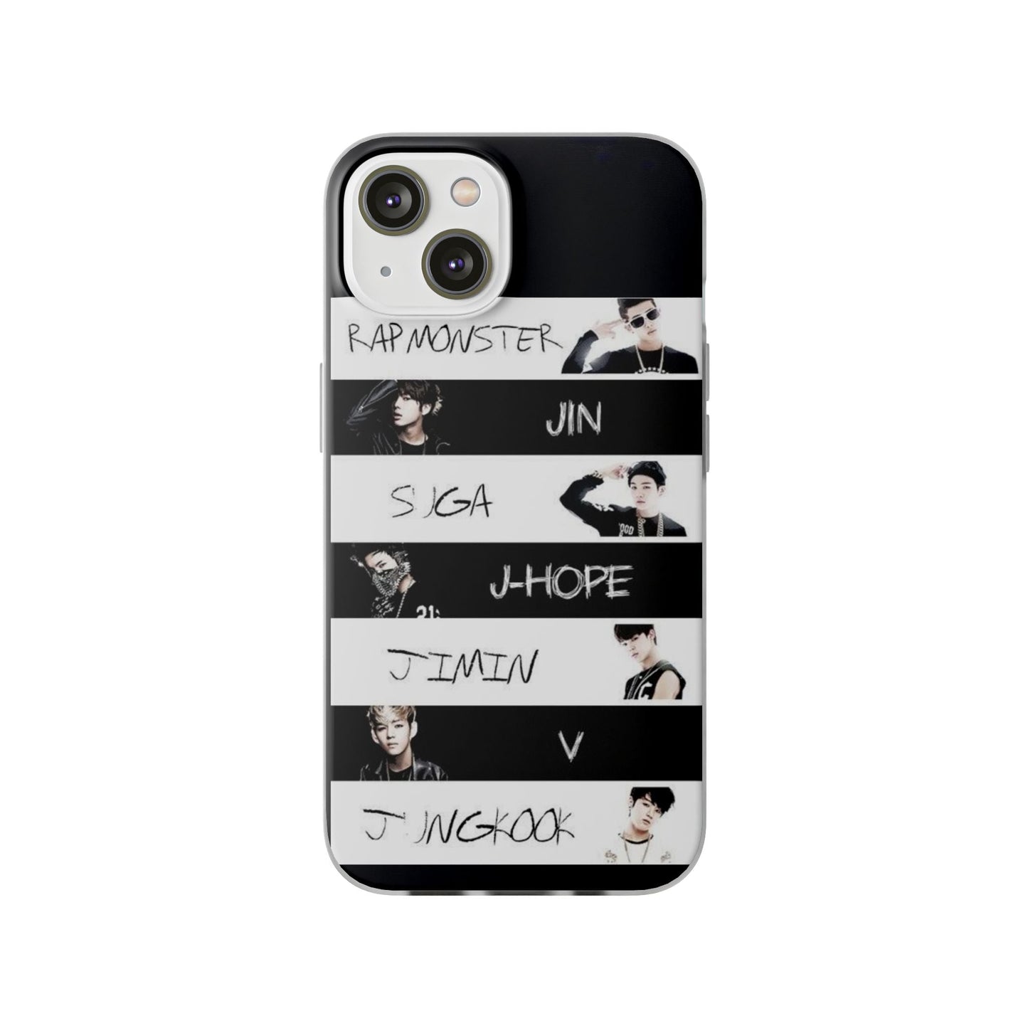 BTS Old School OT7 Cell Phone Case - iPhone, Samsung and Custom Covers - K - Pop Phone Covers, Gifts for Fans, Stylish Cell Phone Accessories - Beyond The Shoppe