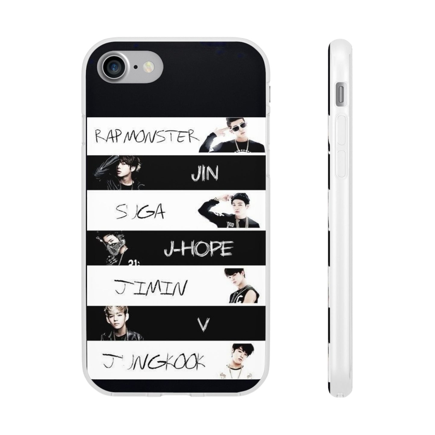 BTS Old School OT7 Cell Phone Case - iPhone, Samsung and Custom Covers - K - Pop Phone Covers, Gifts for Fans, Stylish Cell Phone Accessories - Beyond The Shoppe