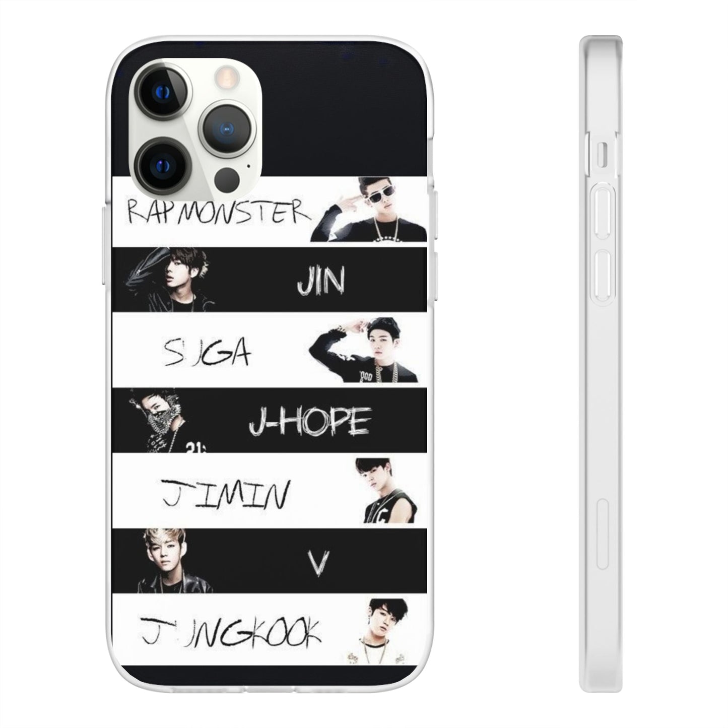 BTS Old School OT7 Cell Phone Case - iPhone, Samsung and Custom Covers - K - Pop Phone Covers, Gifts for Fans, Stylish Cell Phone Accessories - Beyond The Shoppe