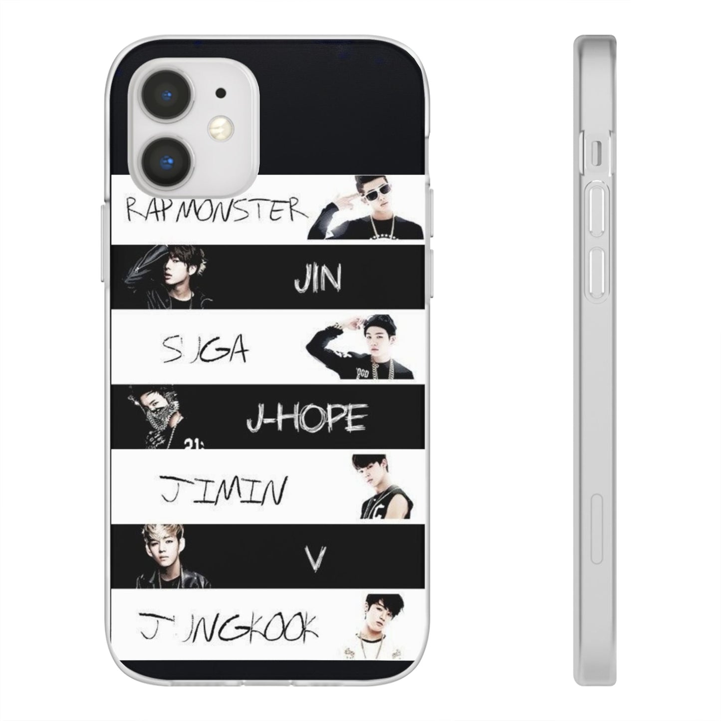 BTS Old School OT7 Cell Phone Case - iPhone, Samsung and Custom Covers - K - Pop Phone Covers, Gifts for Fans, Stylish Cell Phone Accessories - Beyond The Shoppe
