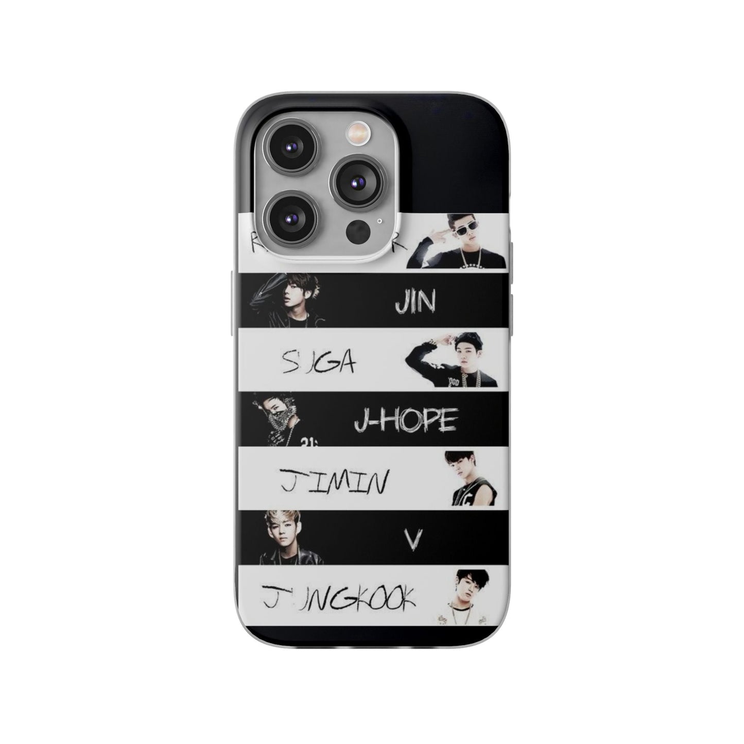 BTS Old School OT7 Cell Phone Case - iPhone, Samsung and Custom Covers - K - Pop Phone Covers, Gifts for Fans, Stylish Cell Phone Accessories - Beyond The Shoppe