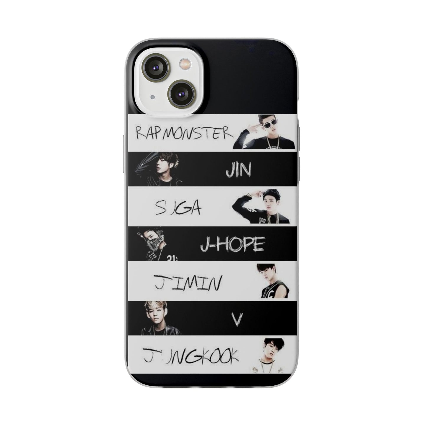 BTS Old School OT7 Cell Phone Case - iPhone, Samsung and Custom Covers - K - Pop Phone Covers, Gifts for Fans, Stylish Cell Phone Accessories - Beyond The Shoppe
