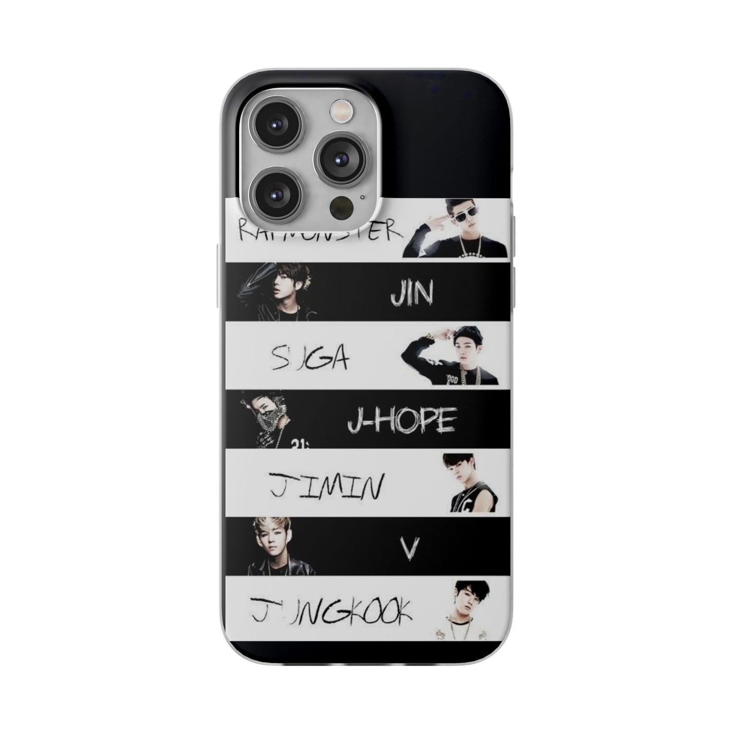 BTS Old School OT7 Cell Phone Case - iPhone, Samsung and Custom Covers - K - Pop Phone Covers, Gifts for Fans, Stylish Cell Phone Accessories - Beyond The Shoppe