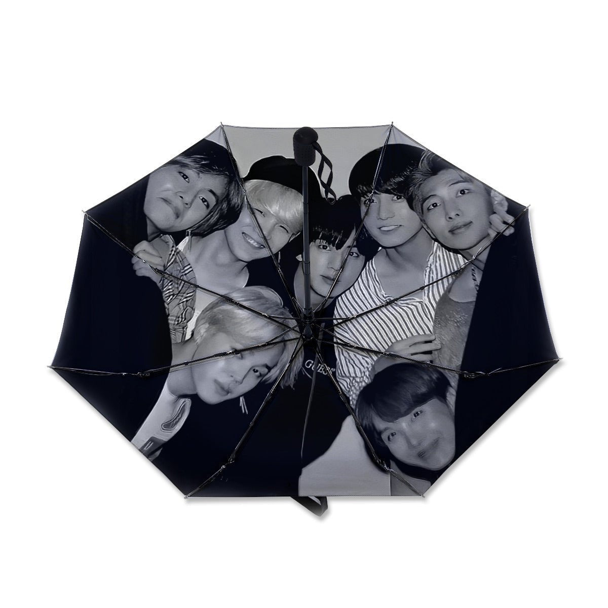 BTS OT7 Black & White Umbrella - RM Jin JHope Suga Jimin V & JK - Beyond The Shoppe