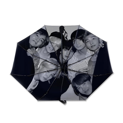BTS OT7 Black & White Umbrella - RM Jin JHope Suga Jimin V & JK - Beyond The Shoppe