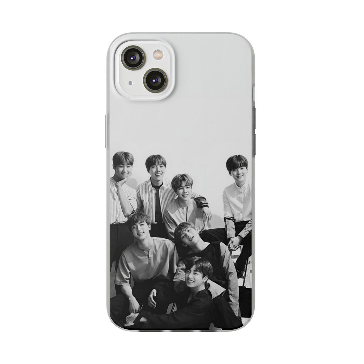 BTS OT7 B/W Cell Phone Case - iPhone, Samsung and Custom Covers - K - Pop Phone Covers, Gifts for Fans, Stylish Cell Phone Accessories - Beyond The Shoppe