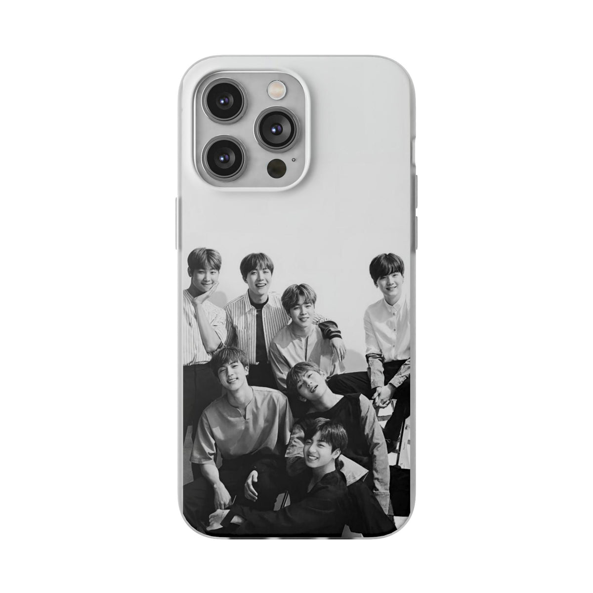 BTS OT7 B/W Cell Phone Case - iPhone, Samsung and Custom Covers - K - Pop Phone Covers, Gifts for Fans, Stylish Cell Phone Accessories - Beyond The Shoppe