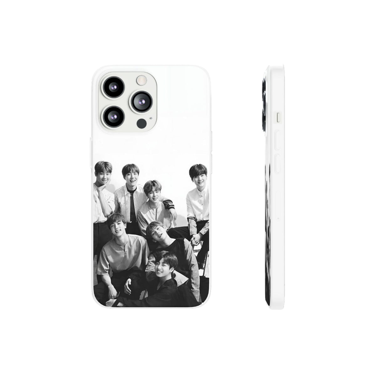 BTS OT7 B/W Cell Phone Case - iPhone, Samsung and Custom Covers - K - Pop Phone Covers, Gifts for Fans, Stylish Cell Phone Accessories - Beyond The Shoppe