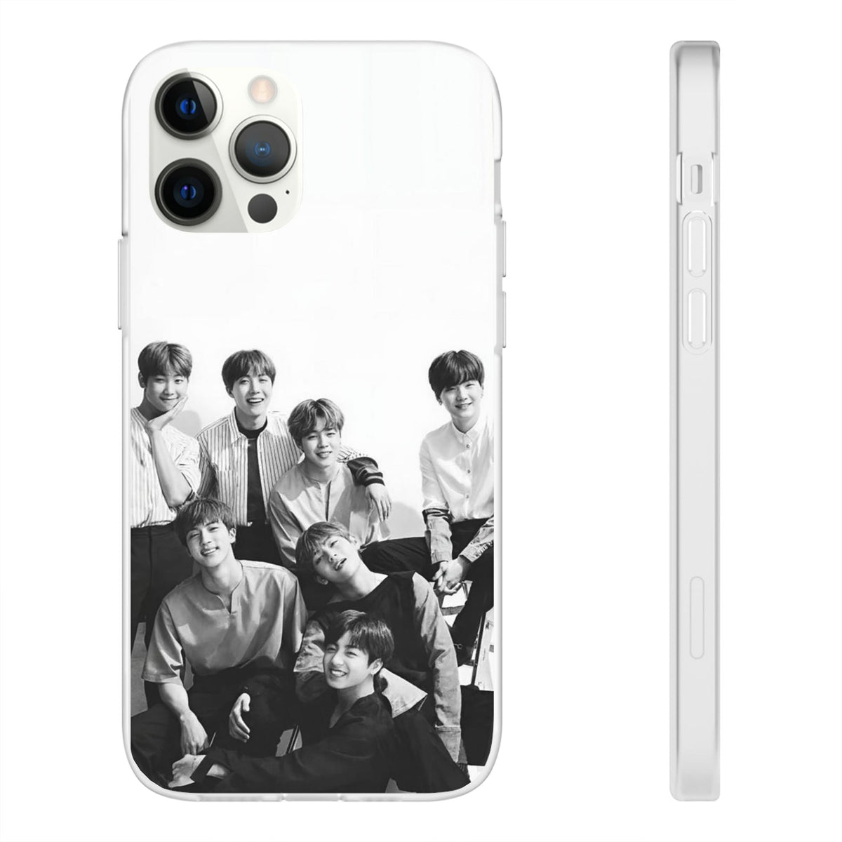 BTS OT7 B/W Cell Phone Case - iPhone, Samsung and Custom Covers - K - Pop Phone Covers, Gifts for Fans, Stylish Cell Phone Accessories - Beyond The Shoppe