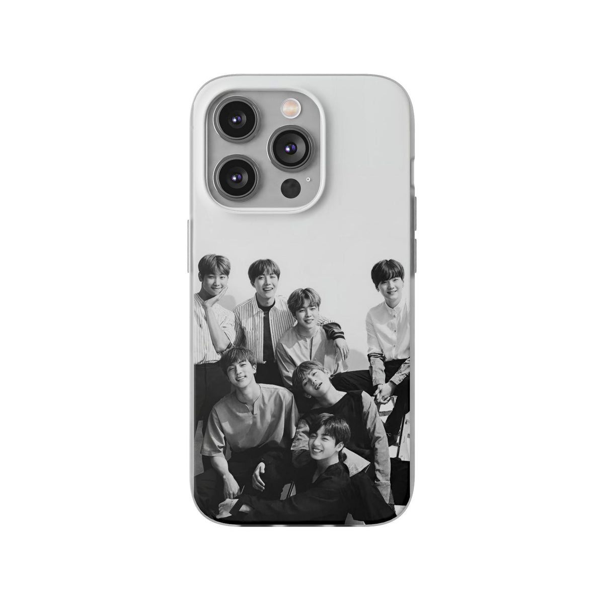 BTS OT7 B/W Cell Phone Case - iPhone, Samsung and Custom Covers - K - Pop Phone Covers, Gifts for Fans, Stylish Cell Phone Accessories - Beyond The Shoppe