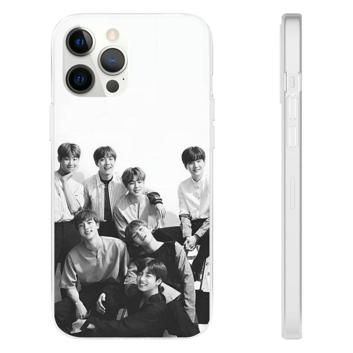 BTS OT7 B/W Cell Phone Case - iPhone, Samsung and Custom Covers - K - Pop Phone Covers, Gifts for Fans, Stylish Cell Phone Accessories - Beyond The Shoppe
