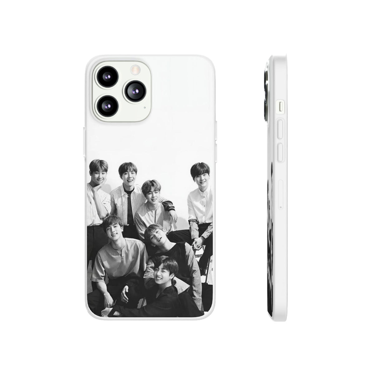BTS OT7 B/W Cell Phone Case - iPhone, Samsung and Custom Covers - K - Pop Phone Covers, Gifts for Fans, Stylish Cell Phone Accessories - Beyond The Shoppe