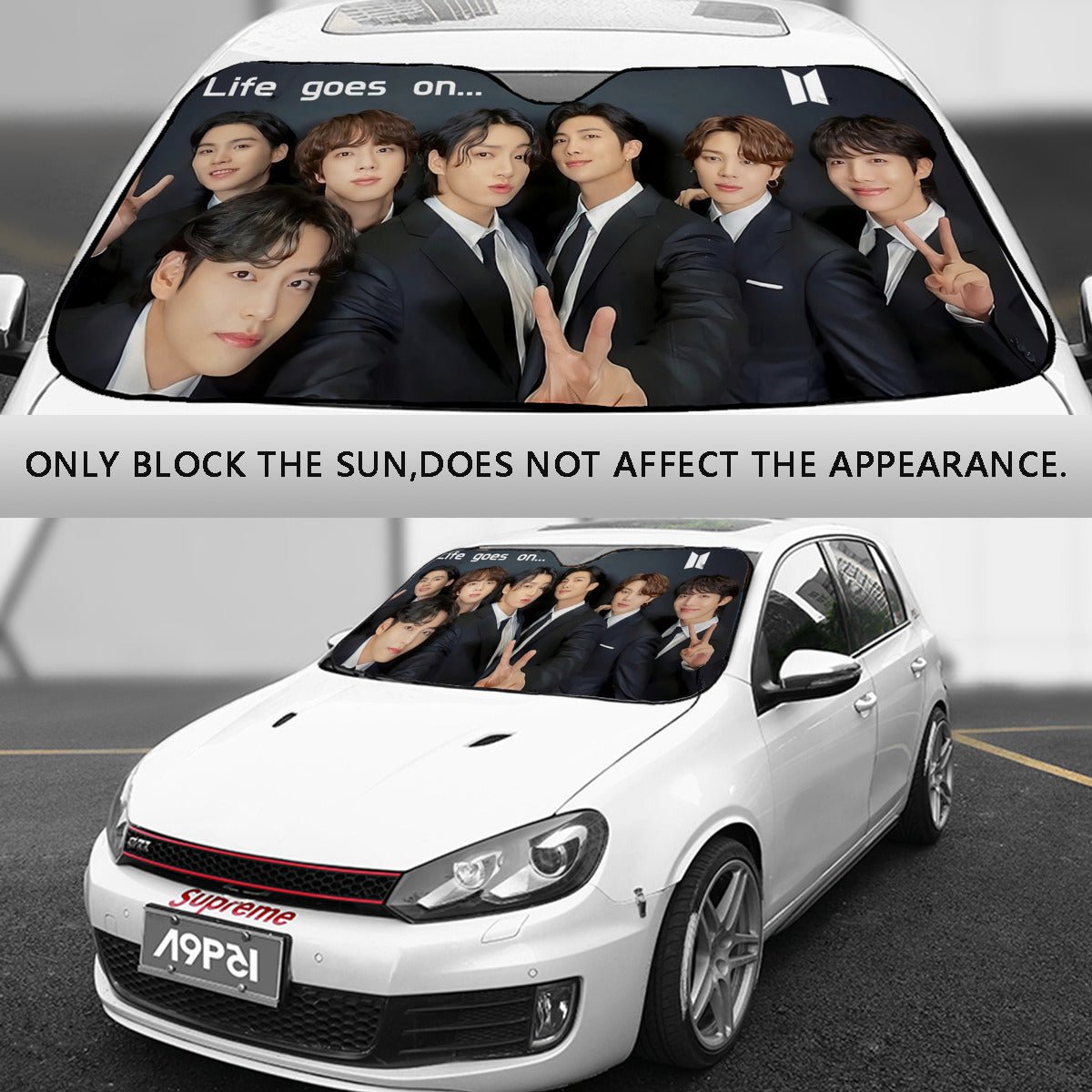 BTS OT7 Car Sun Shade - Now in 3 sizes! BT21 Car Sun Shade - Sun Visor - Gift for Bangtan Fan, Army Car Sunshade BTS - K - Pop Car - Beyond The Shoppe