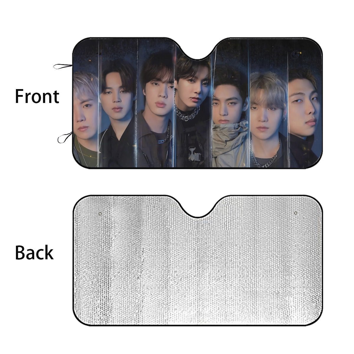 BTS OT7 Faces - Now in 3 sizes! BT21 Car Windshield Sun Shade - Gift for Bangtan Fan, Army Car Sunshade BTS - K - Pop Car - Beyond The Shoppe