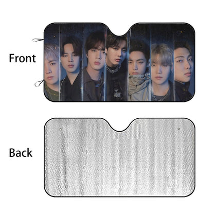 BTS OT7 Faces - Now in 3 sizes! BT21 Car Windshield Sun Shade - Gift for Bangtan Fan, Army Car Sunshade BTS - K - Pop Car - Beyond The Shoppe