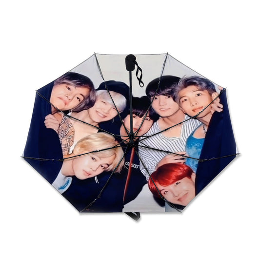 BTS OT7 Full Color - RM Jin JHope Suga Jimin V & JK - Automatic Tri - Fold Umbrella - Beyond The Shoppe