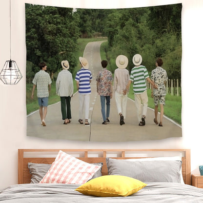 BTS OT7 Horizontal Polyester Wall Tapestry (80*60inch) - Beyond The Shoppe