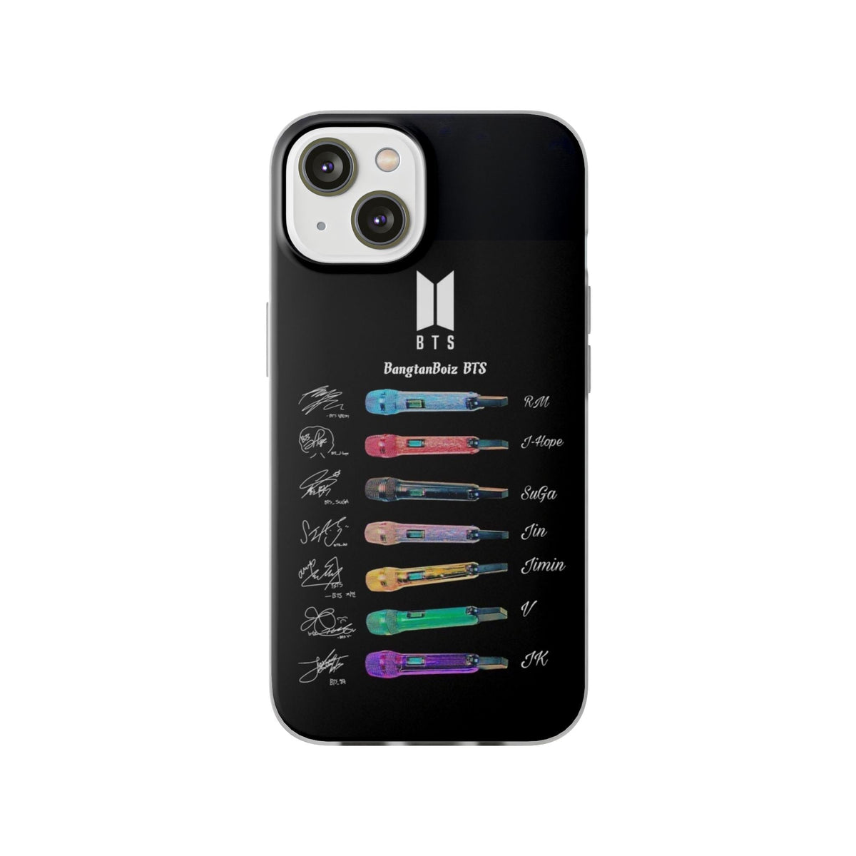 BTS OT7 Microphones & Signatures Cell Phone Case - iPhone, Samsung and Custom Covers - K - Pop Phone Covers, Gifts for Fans, Stylish Cell Phone Accessories - Beyond The Shoppe