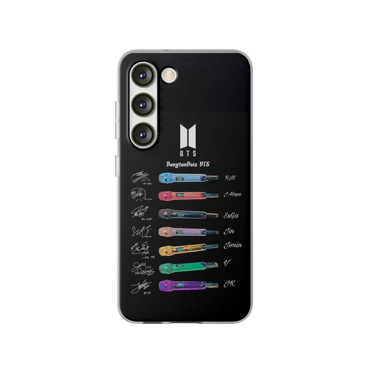 BTS OT7 Microphones & Signatures Cell Phone Case - iPhone, Samsung and Custom Covers - K - Pop Phone Covers, Gifts for Fans, Stylish Cell Phone Accessories - Beyond The Shoppe