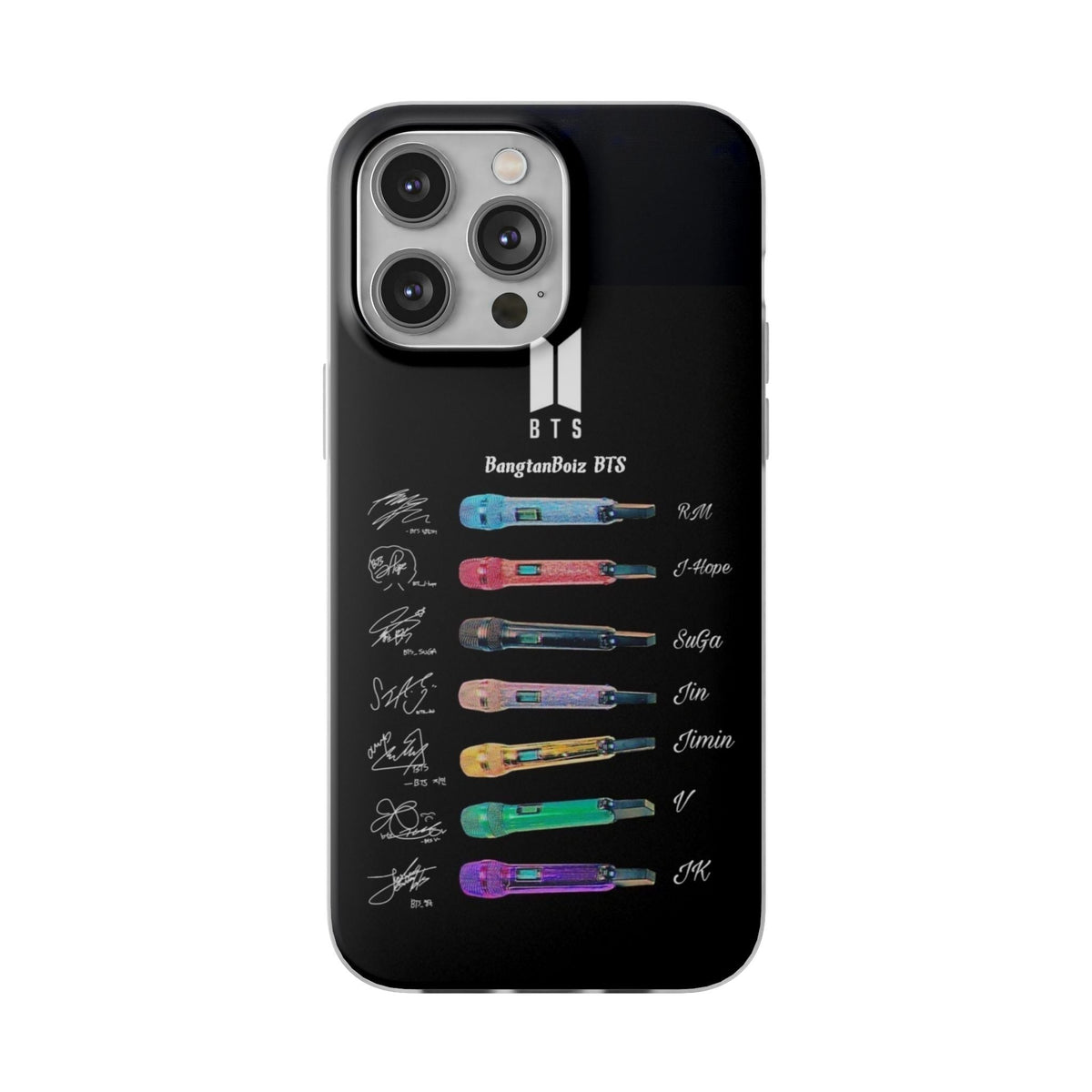 BTS OT7 Microphones & Signatures Cell Phone Case - iPhone, Samsung and Custom Covers - K - Pop Phone Covers, Gifts for Fans, Stylish Cell Phone Accessories - Beyond The Shoppe