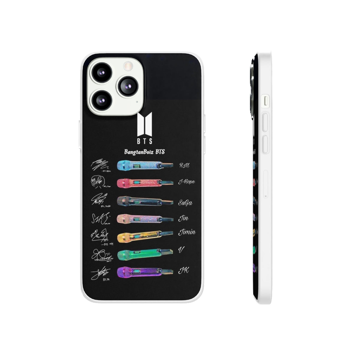 BTS OT7 Microphones & Signatures Cell Phone Case - iPhone, Samsung and Custom Covers - K - Pop Phone Covers, Gifts for Fans, Stylish Cell Phone Accessories - Beyond The Shoppe