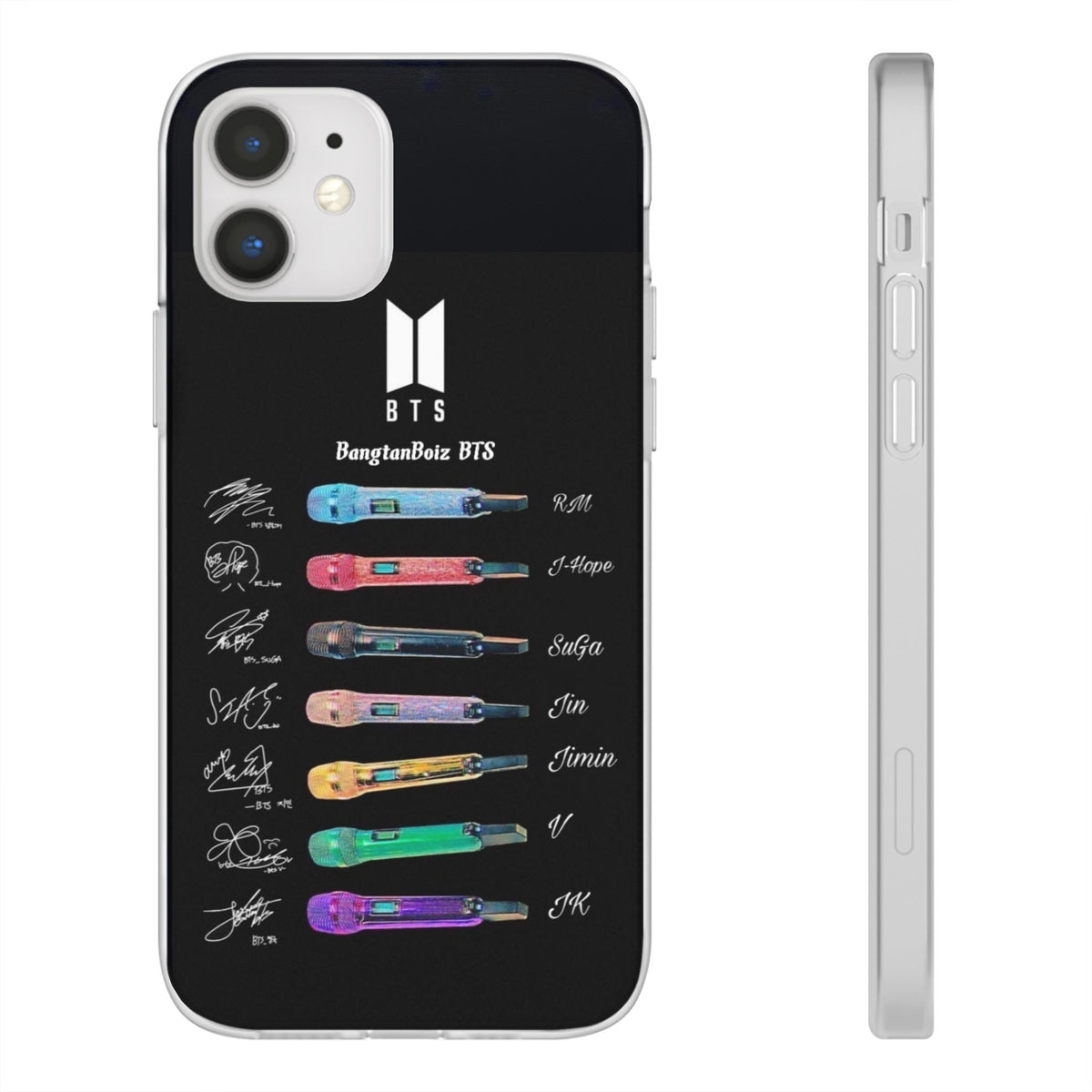 BTS OT7 Microphones & Signatures Cell Phone Case - iPhone, Samsung and Custom Covers - K - Pop Phone Covers, Gifts for Fans, Stylish Cell Phone Accessories - Beyond The Shoppe
