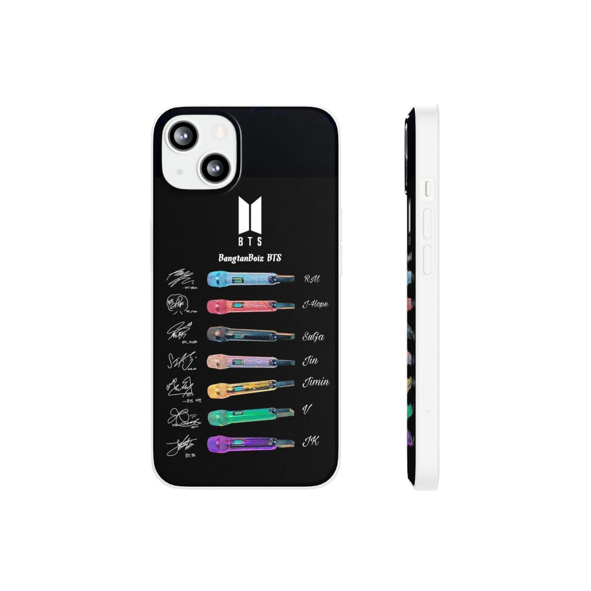 BTS OT7 Microphones & Signatures Cell Phone Case - iPhone, Samsung and Custom Covers - K - Pop Phone Covers, Gifts for Fans, Stylish Cell Phone Accessories - Beyond The Shoppe