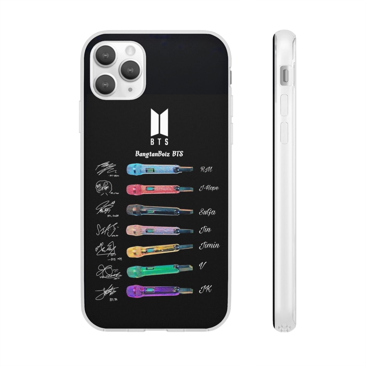 BTS OT7 Microphones & Signatures Cell Phone Case - iPhone, Samsung and Custom Covers - K - Pop Phone Covers, Gifts for Fans, Stylish Cell Phone Accessories - Beyond The Shoppe